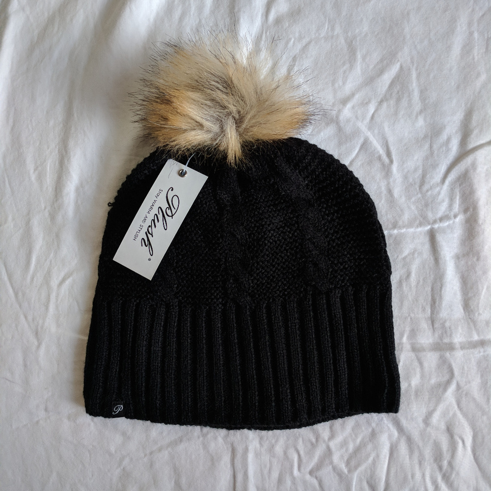 Plush knit cap